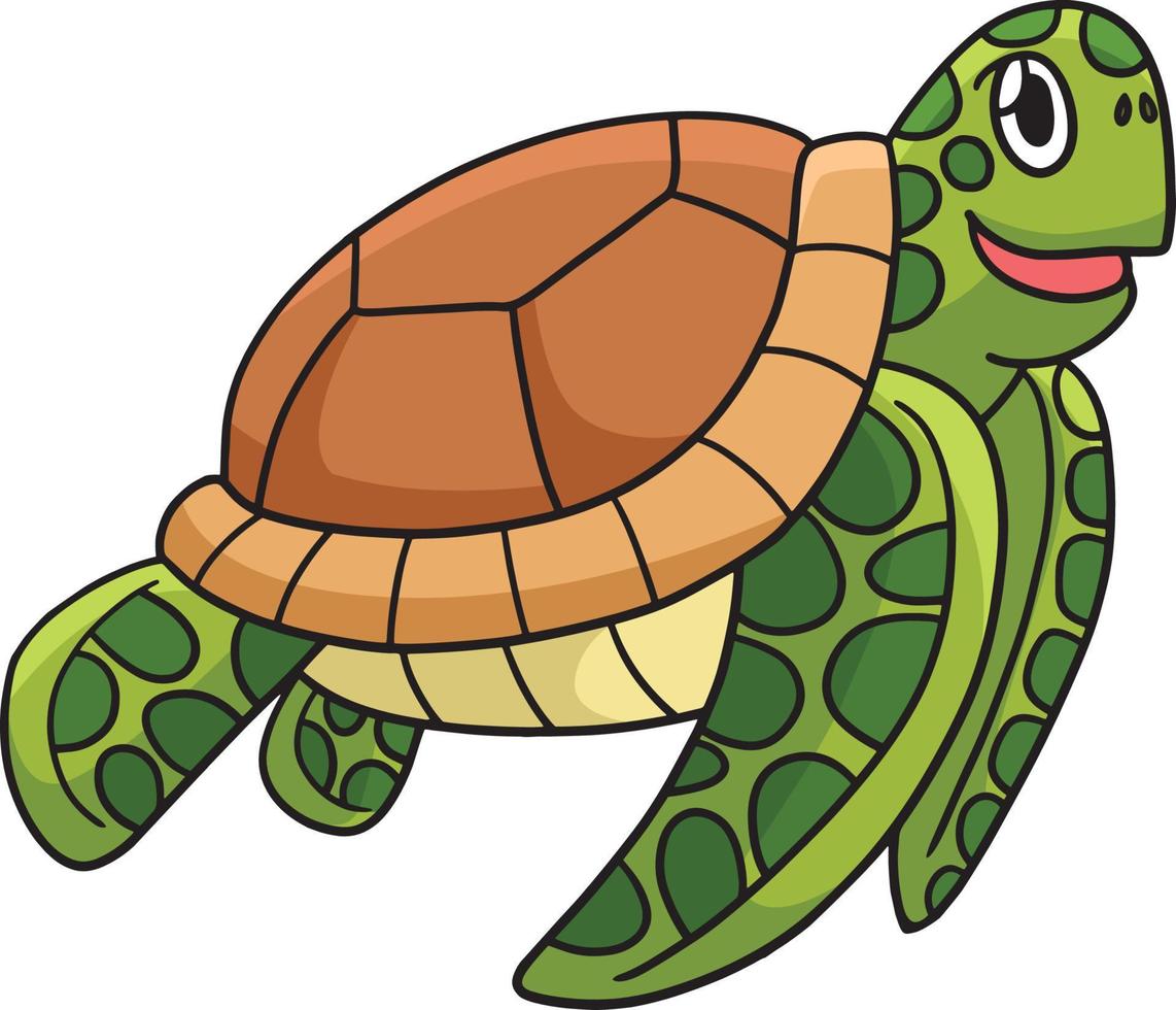 tartaruga animal marinho cartoon colorido clipart vetor
