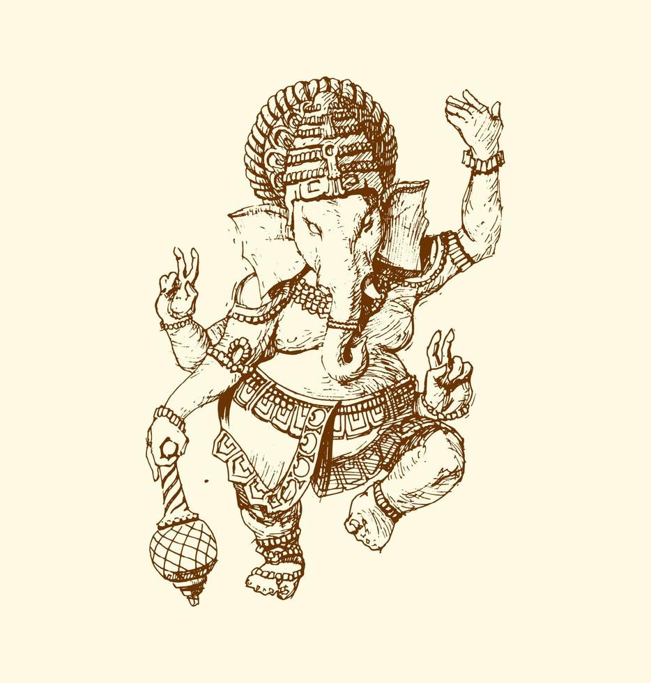 o deus indiano de ganesha. vetor