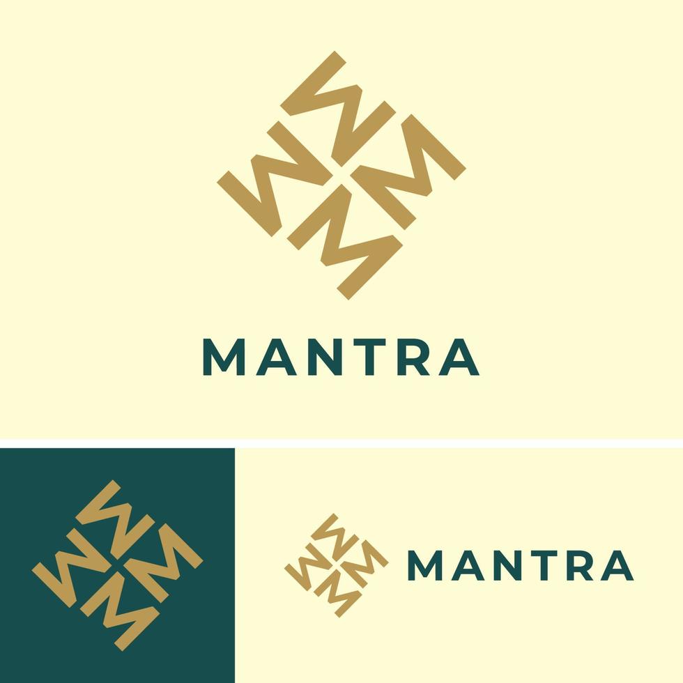 logotipo minimalista letra m grupo losango para empresa de negócios vetor