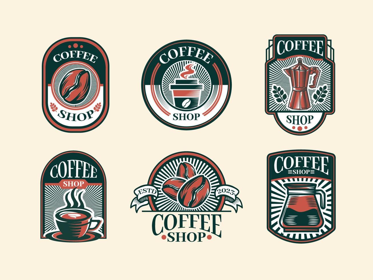 logotipo de café em estilo vintage vetor