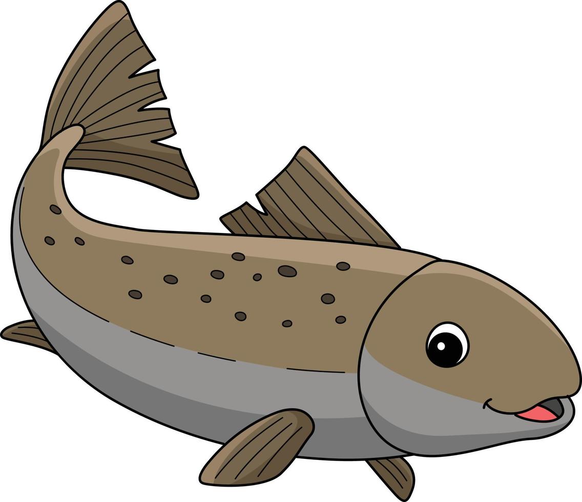 ilustração de clipart colorida de desenho animado animal salmão vetor