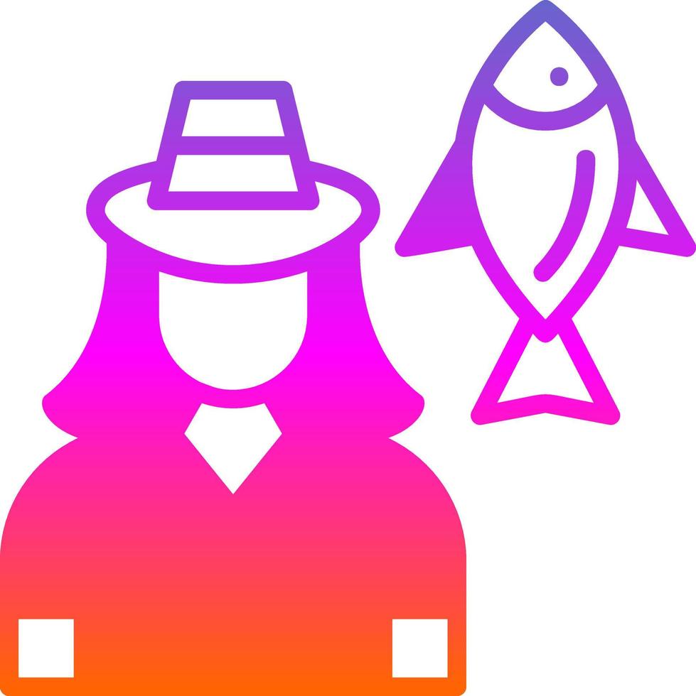 design de ícone de vetor de pescadora