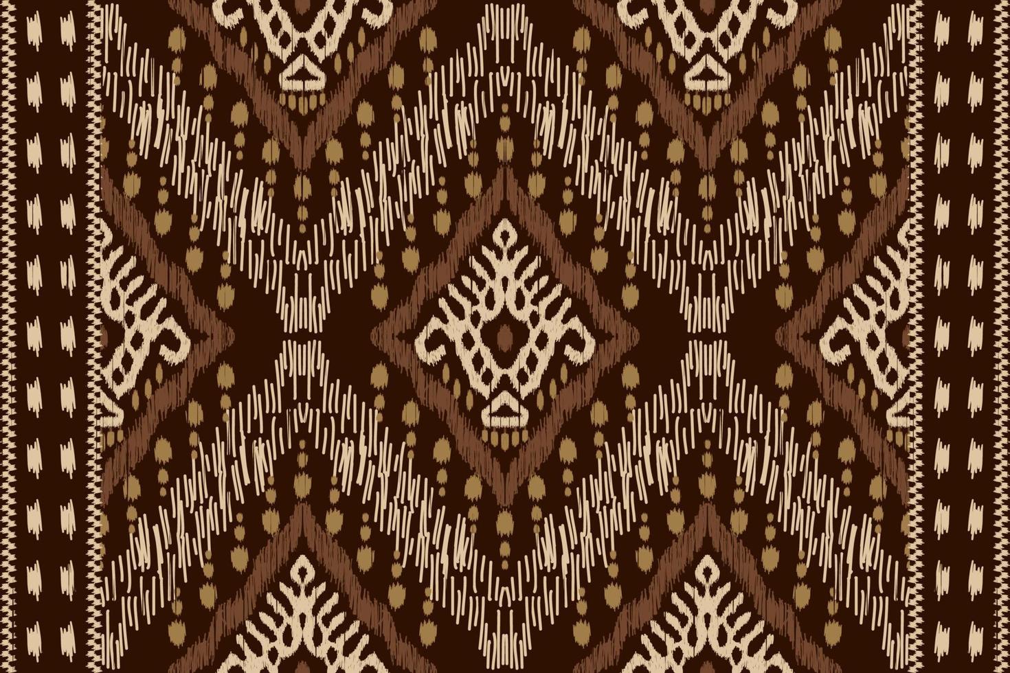 ikat floral paisley bordado em brown background.geometric étnica oriental sem costura padrão tradicional.asteca estilo abstrato vector illustration.design para textura, tecido, roupas, embrulho, sarongue.