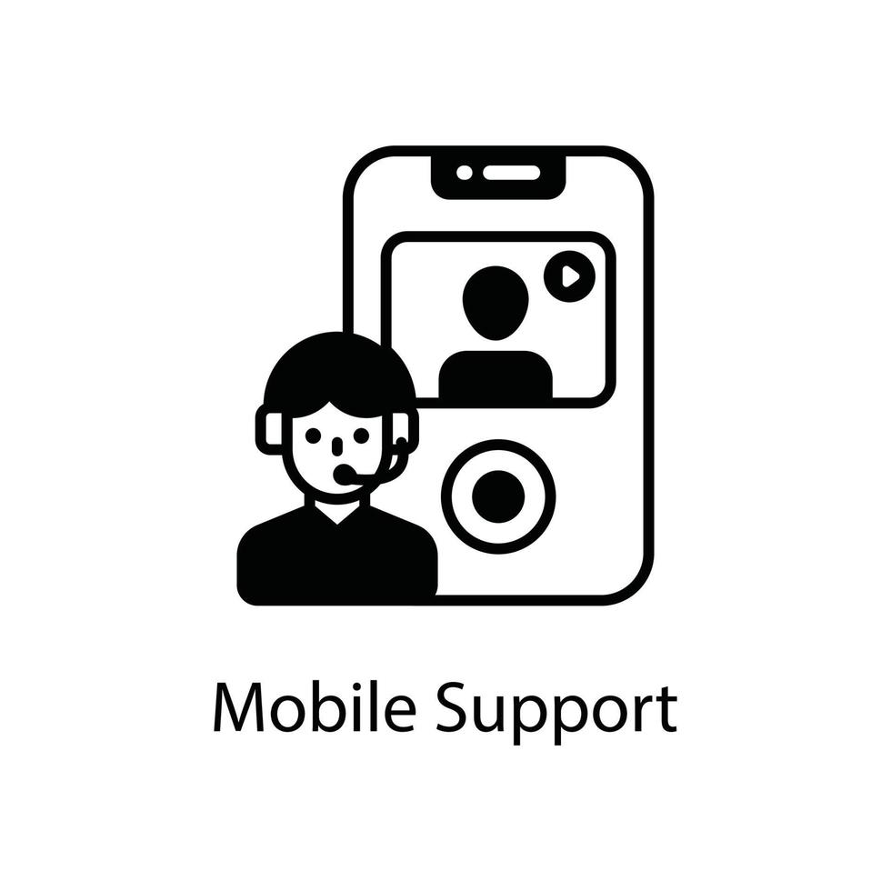 ícone de estilo de negócios e finanças de contorno de vetor de suporte móvel. eps 10