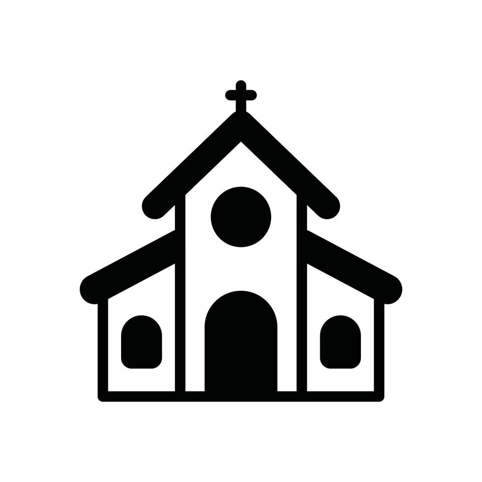 ícone do vetor igreja ilustração de estilo sólido de Natal. eps 10