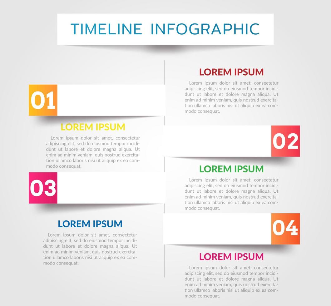 infográfico de negócios. vetor de design de infográficos da linha do tempo. modelo de opções de números de infográficos abstratos. ilustração vetorial. conceito de negócio com 4 opções, etapas ou processos.