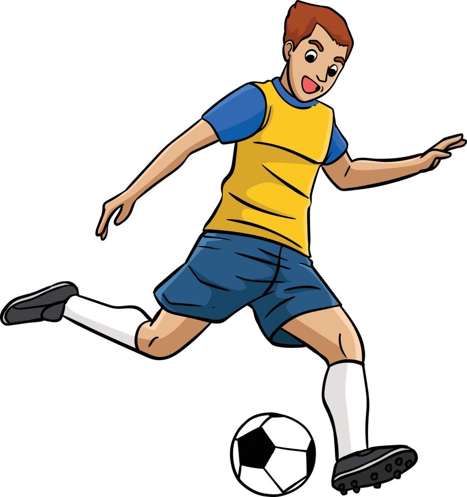 ilustração de clipart colorida de desenhos animados de esportes de futebol vetor