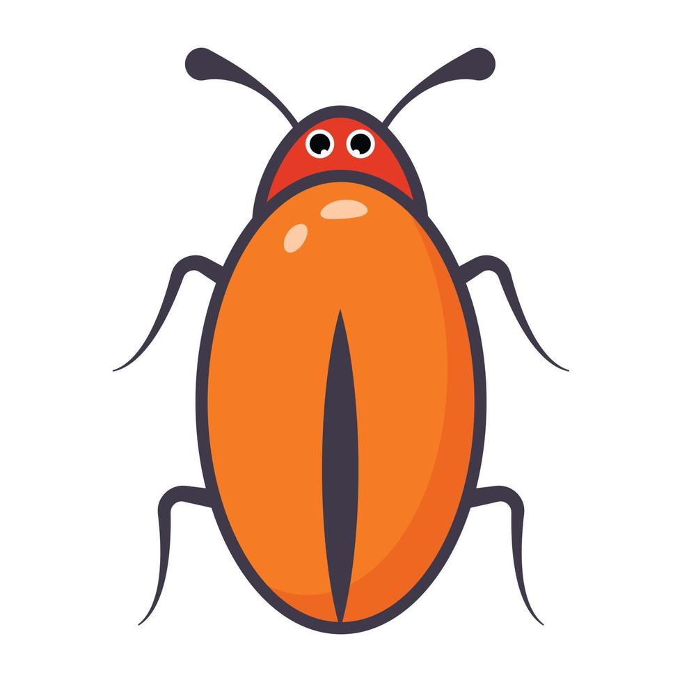 inseto blattodea, ícone de desenho animado plano de barata vetor