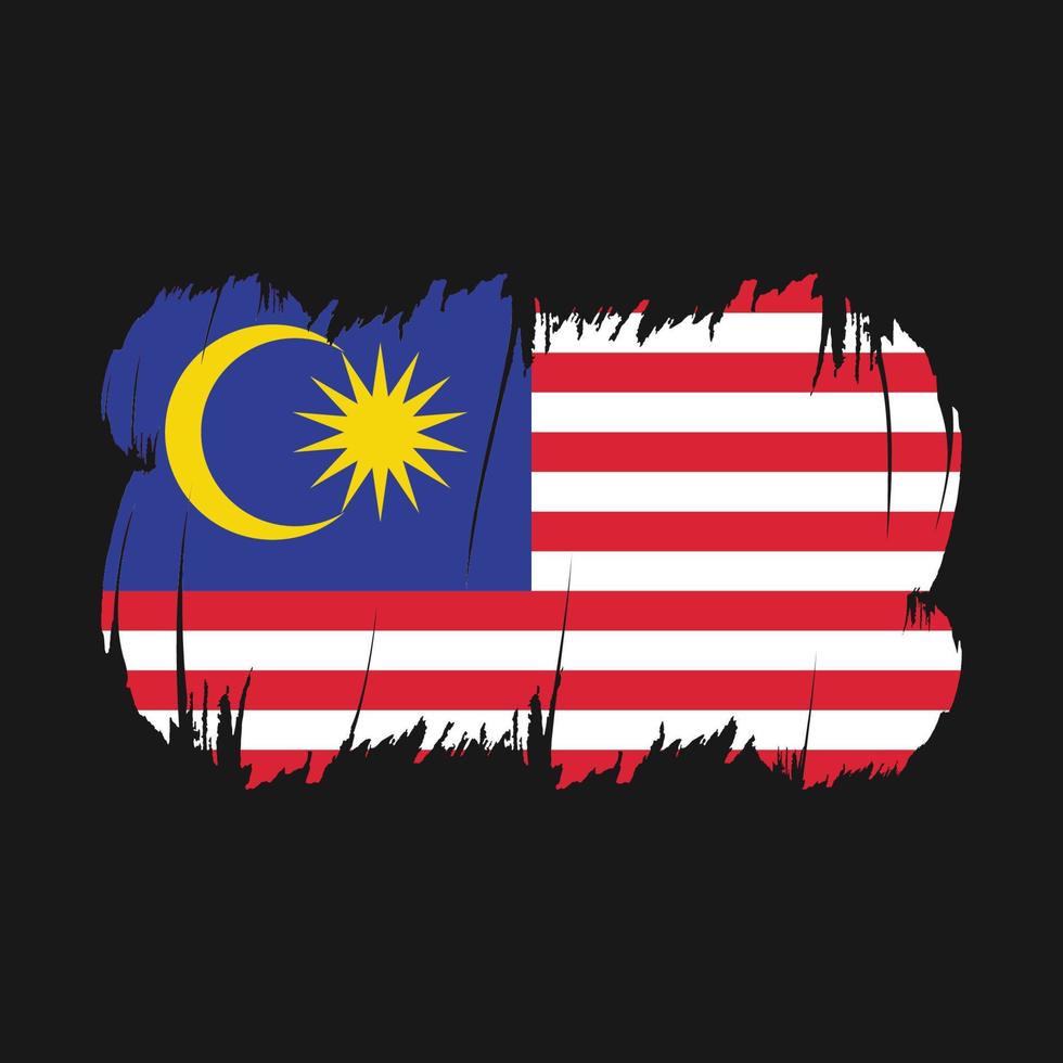 vetor de escova de bandeira da malásia