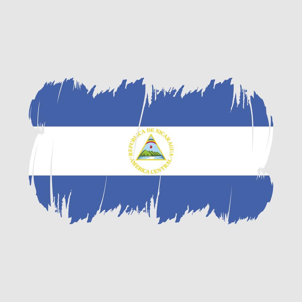 vetor de escova de bandeira da nicarágua