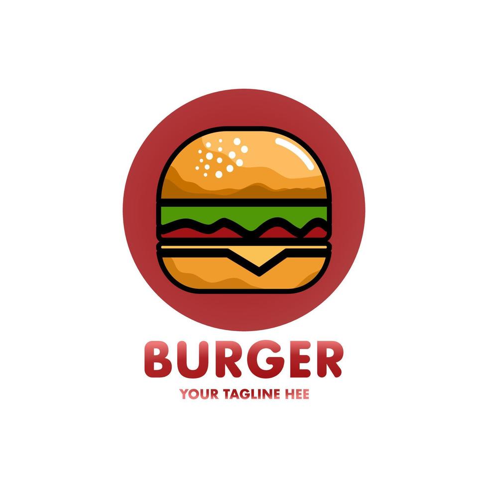 logotipo do hambúrguer, logotipo de fast-food de ilustração, emblema, rótulo. design vintage de hambúrguer - hambúrguer de negócios vetor