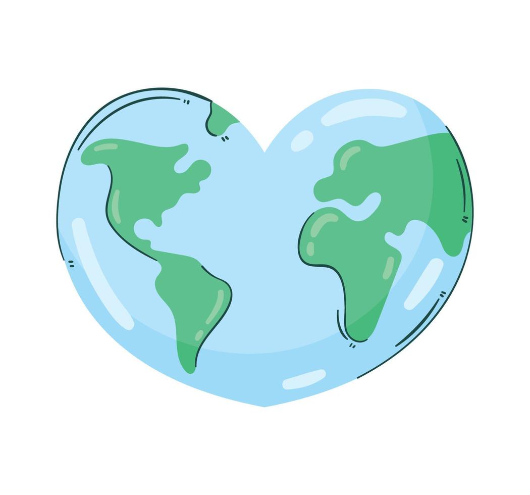 coração mundo planeta terra vetor