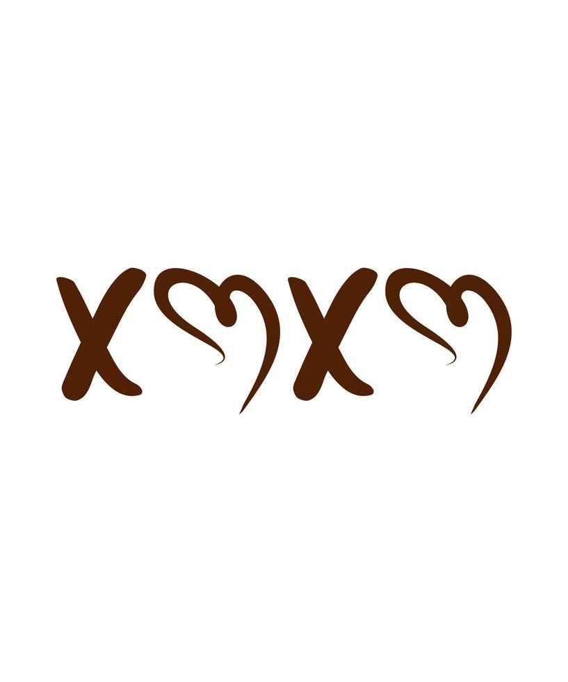 design de camiseta amor xoxo vetor