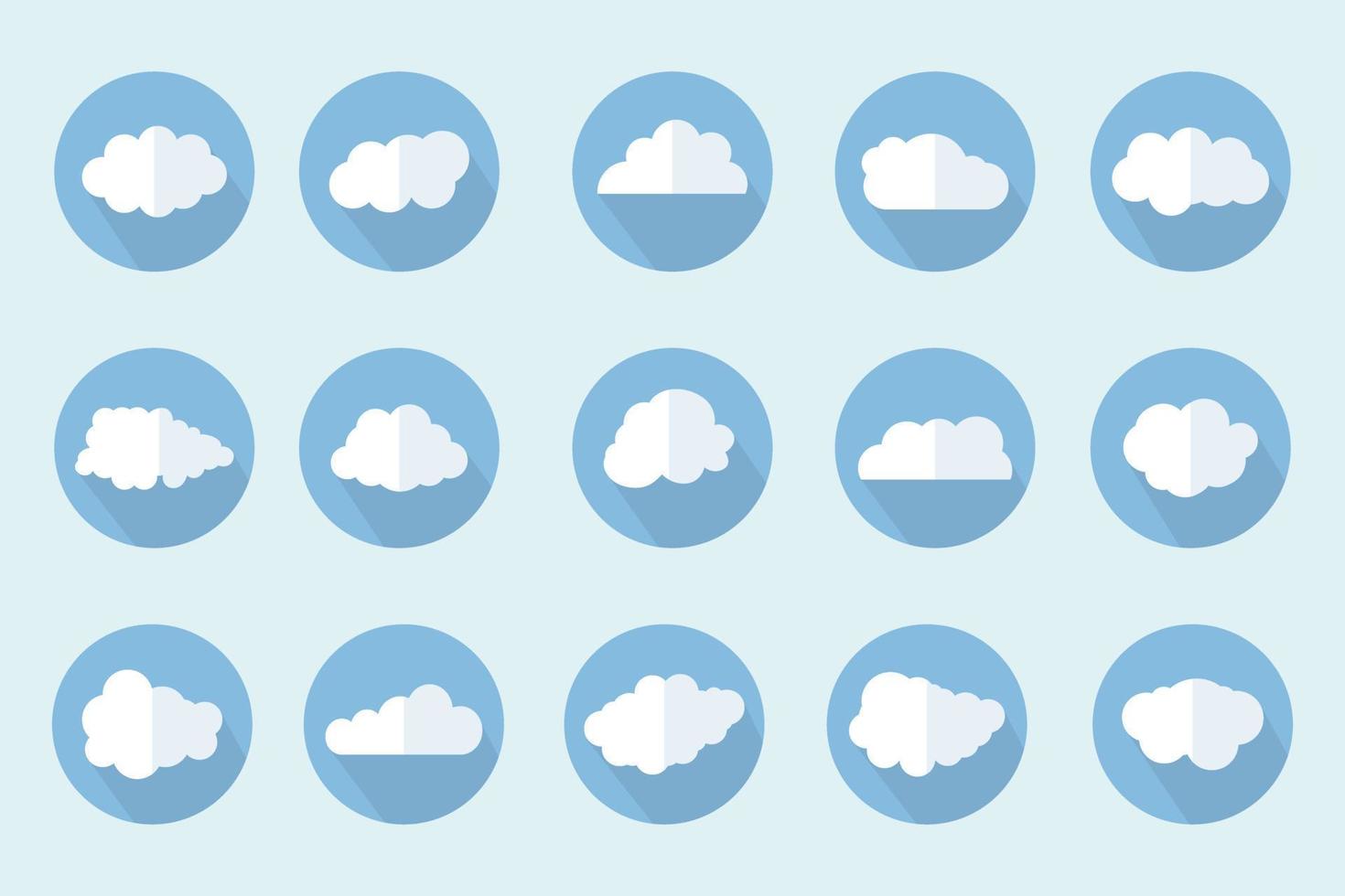 conjunto de ícones de nuvens. ícones de nuvem para aplicativos e web de computação em nuvem. desenho vetorial. vetor