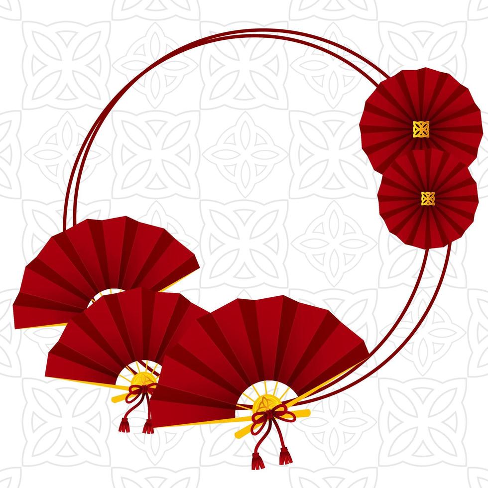 conjunto de modelo de vetor de fundo de símbolo de ornamento chinês fundo