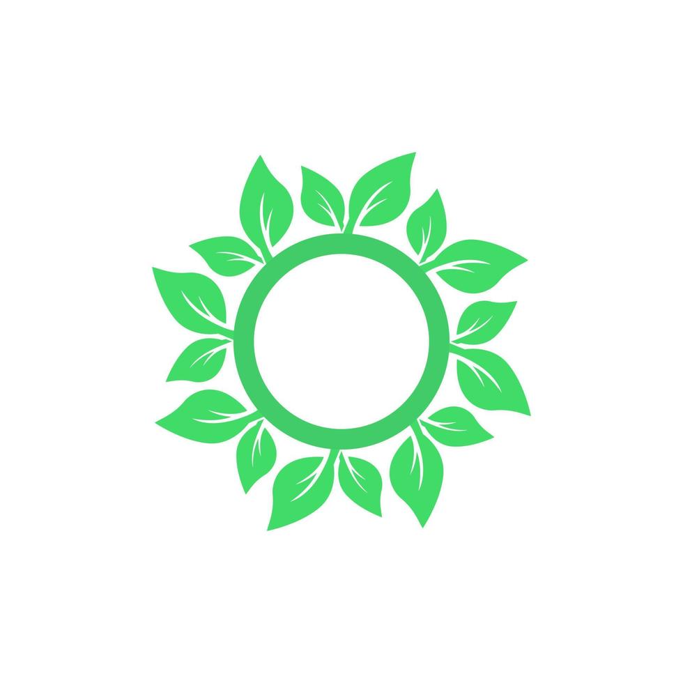 design de ícone de vetor de logotipo de natureza de ecologia de folha verde. ilustração de estilo simples