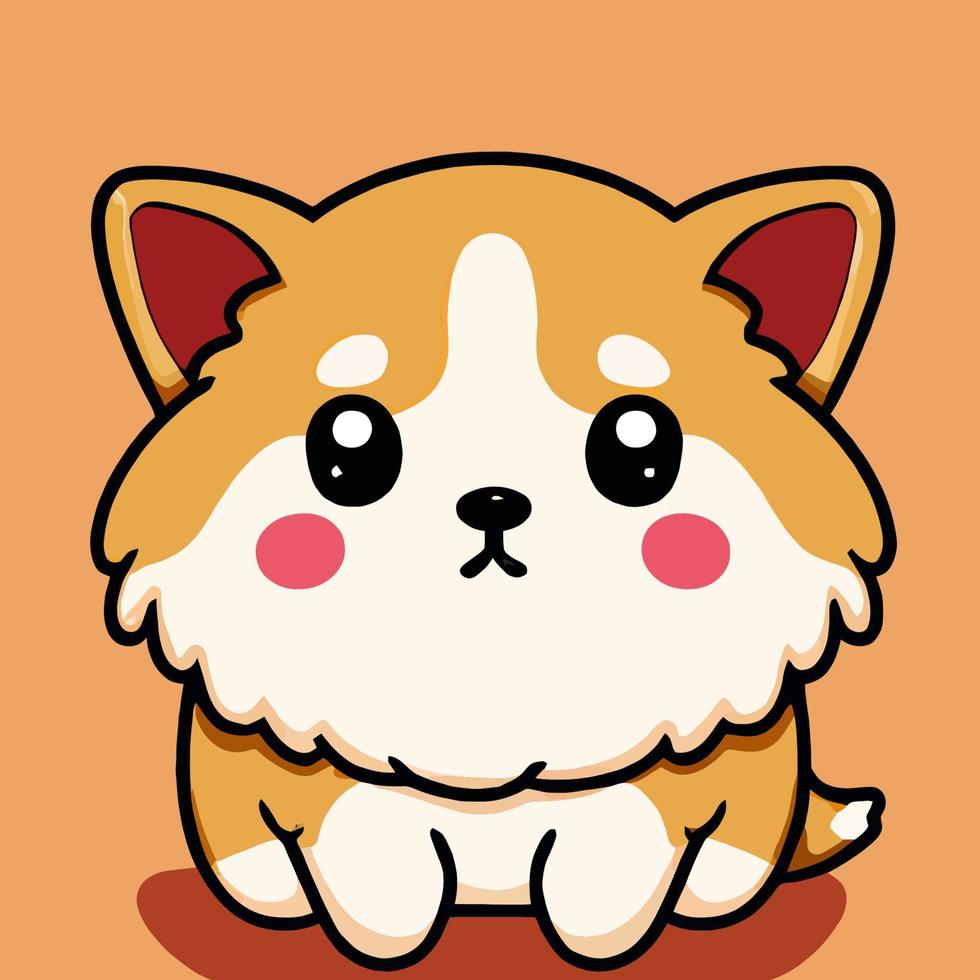 ilustração de cachorro fofo cachorro kawaii chibi estilo de desenho  vetorial desenho animado de cachorro 17048058 Vetor no Vecteezy