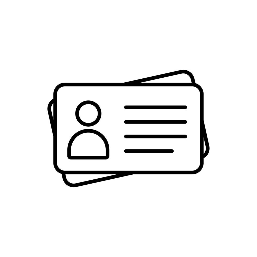 ícone de estilo de estrutura de tópicos de cartão de identificação vetor