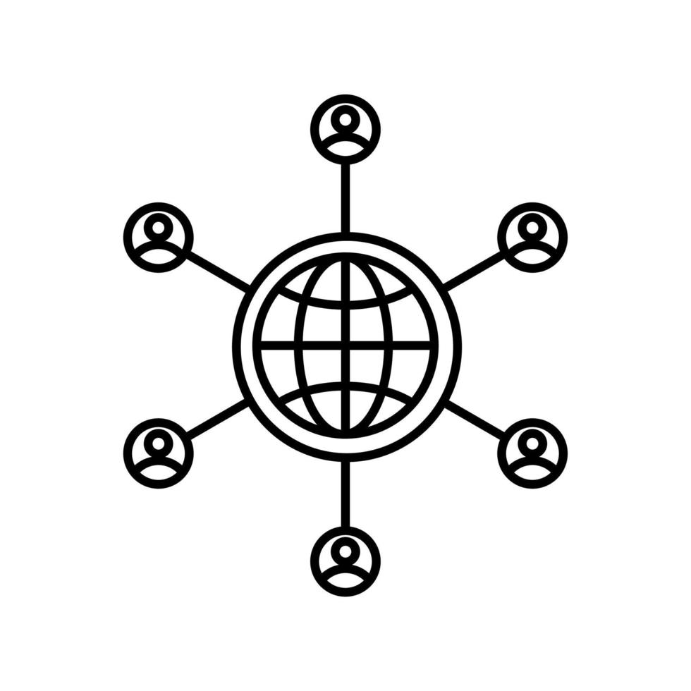 ícone de estilo de contorno de rede social vetor