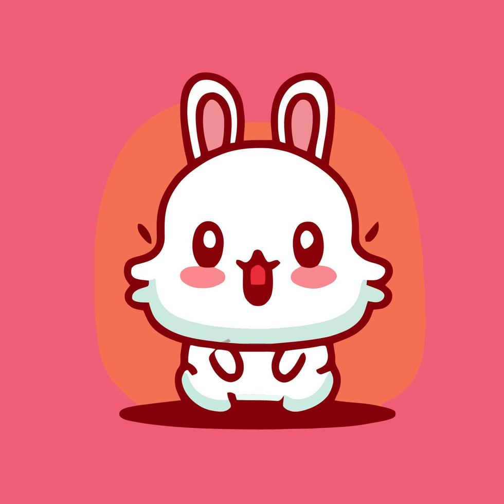 ilustração de coelho fofo coelho kawaii chibi estilo de desenho vetorial coelho coelhinho dos desenhos animados vetor