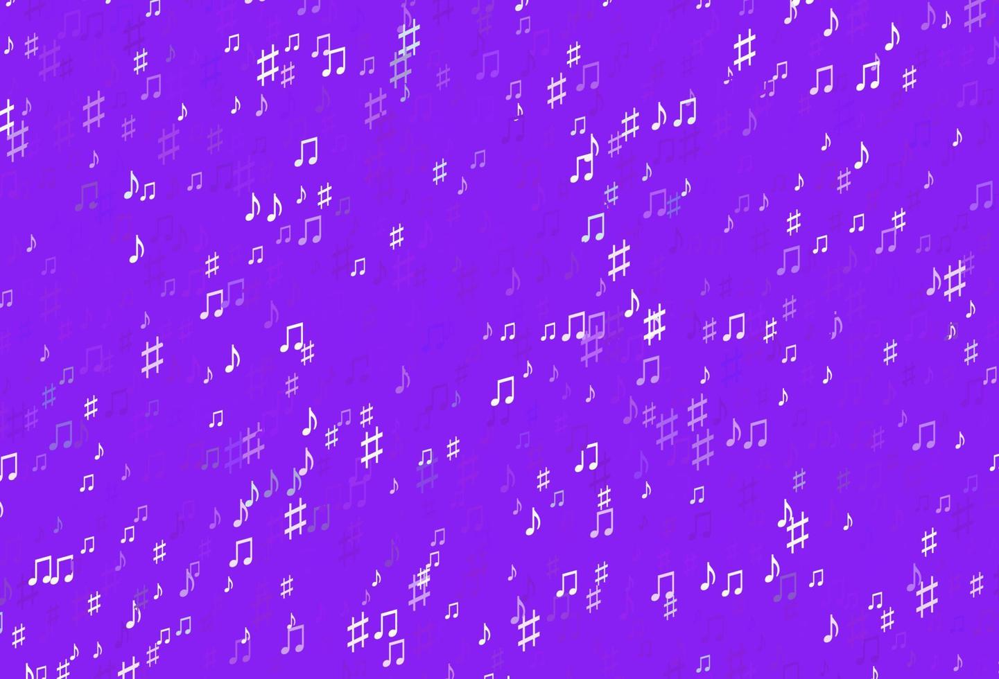 pano de fundo rosa claro, azul vector com notas musicais.