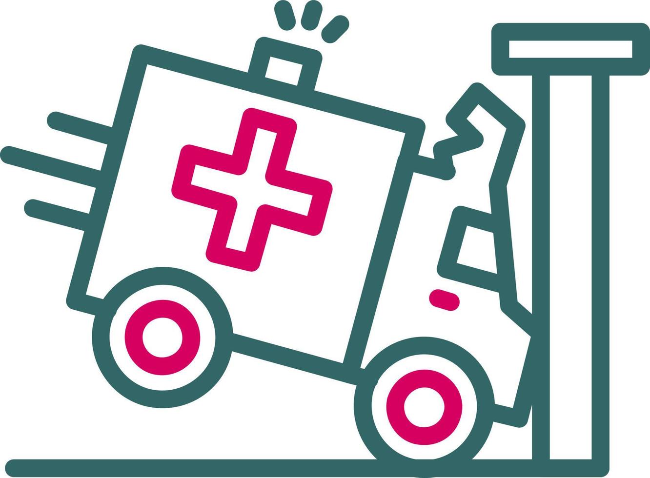 ícone de vetor de acidente de ambulância