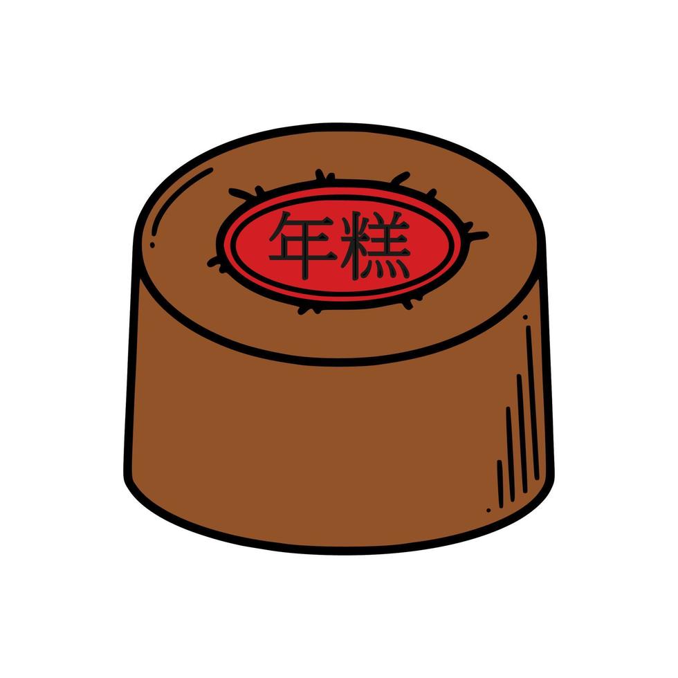 nian gao, ilustração em vetor bolo de ano novo chinês. sobremesa de ano novo chinês niangao