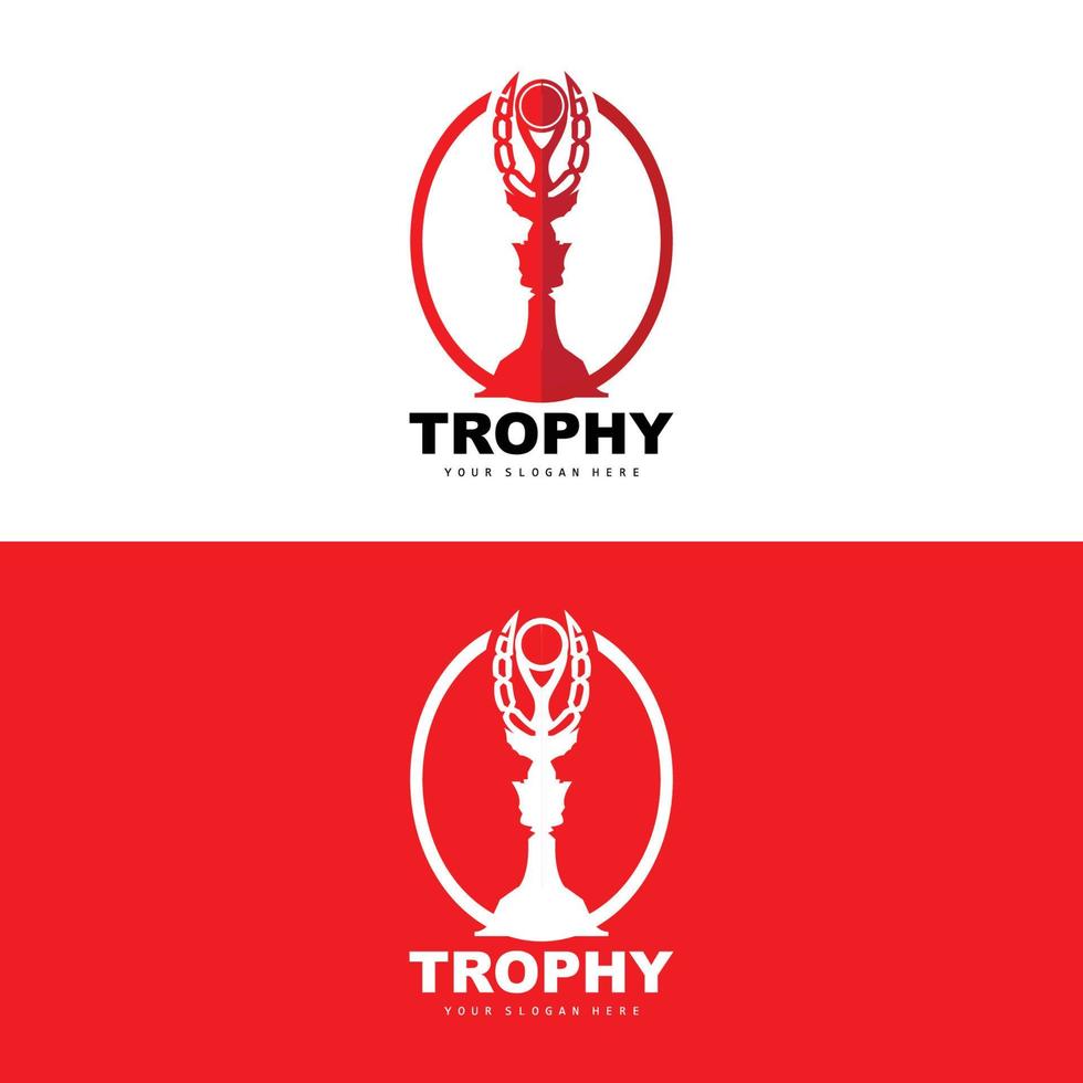 logotipo do troféu do campeonato, design de troféu vencedor do prêmio campeão, modelo de ícone vetorial vetor