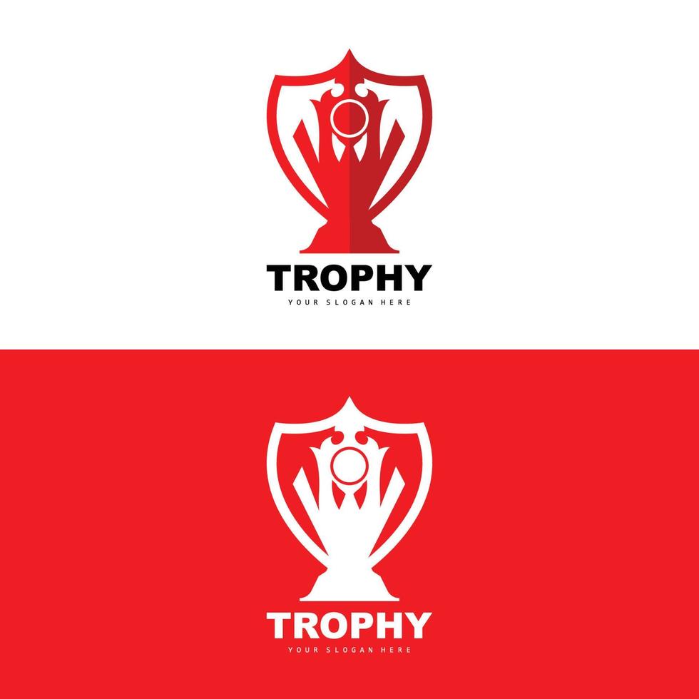 logotipo do troféu do campeonato, design de troféu vencedor do prêmio campeão, modelo de ícone vetorial vetor