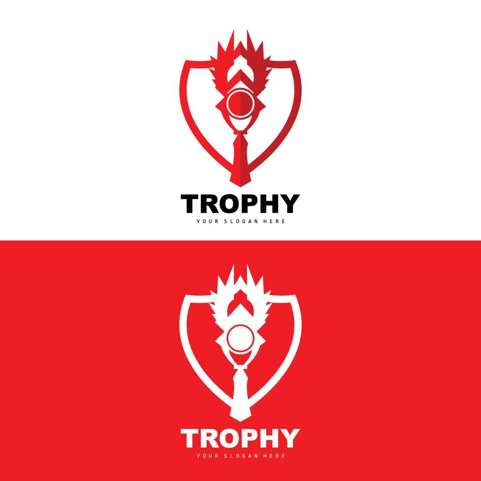 logotipo do troféu do campeonato, design de troféu vencedor do prêmio campeão, modelo de ícone vetorial vetor