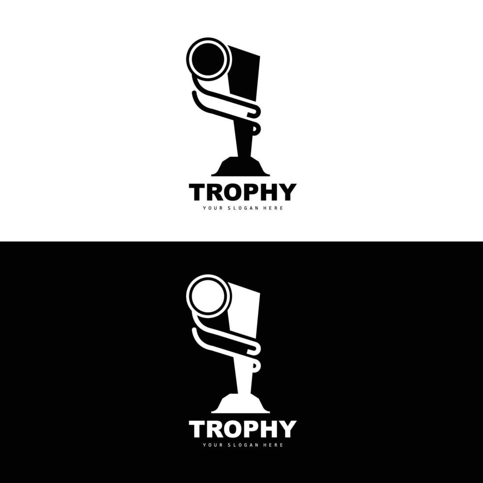 logotipo do troféu do campeonato, design de troféu vencedor do prêmio campeão, modelo de ícone vetorial vetor