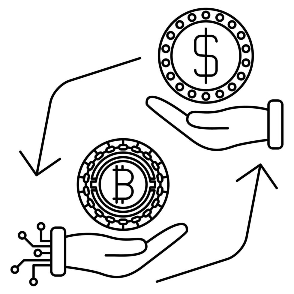 ícone de conversão de câmbio, adequado para uma ampla gama de projetos criativos digitais. vetor