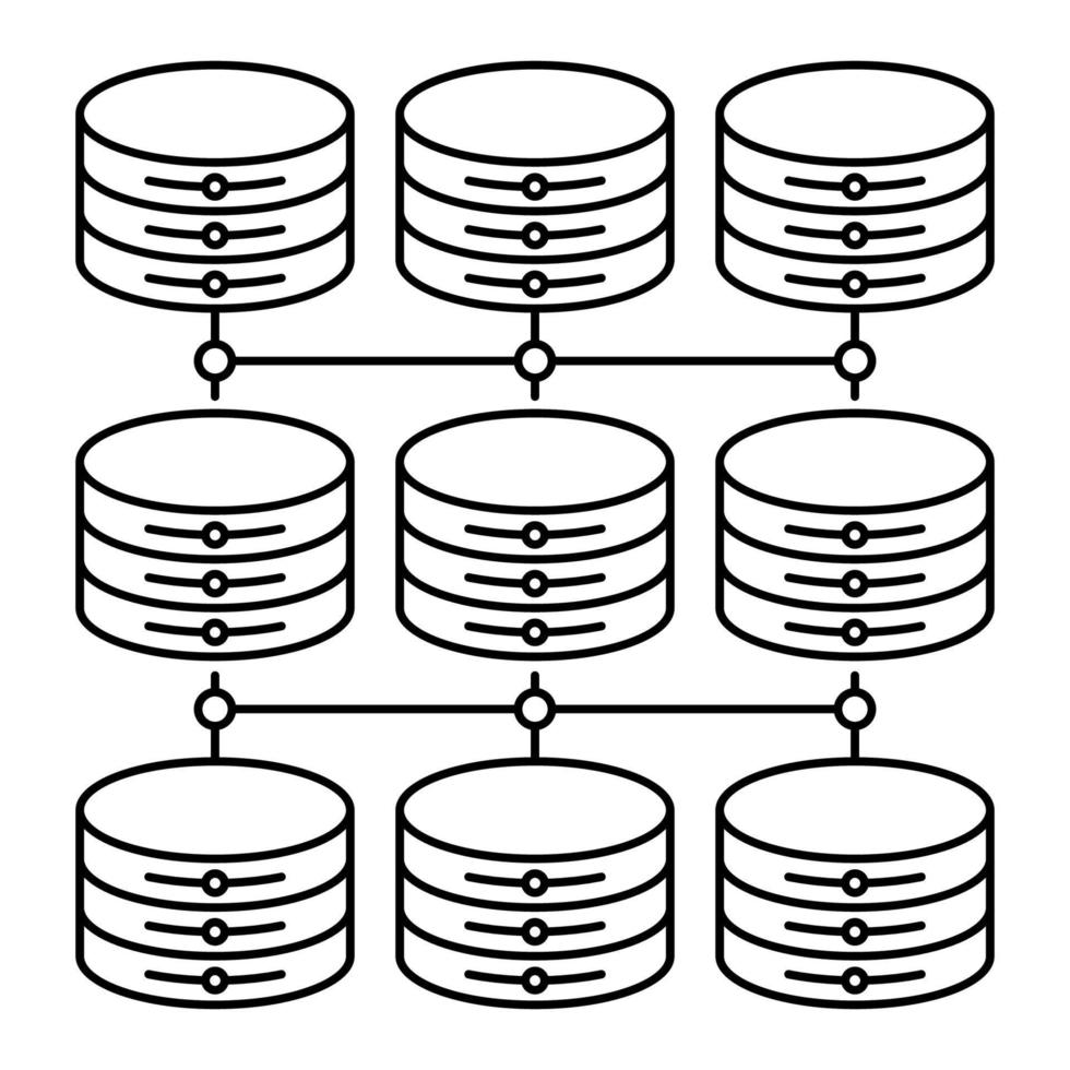 ícone de dados estruturados, adequado para uma ampla gama de projetos criativos digitais. vetor