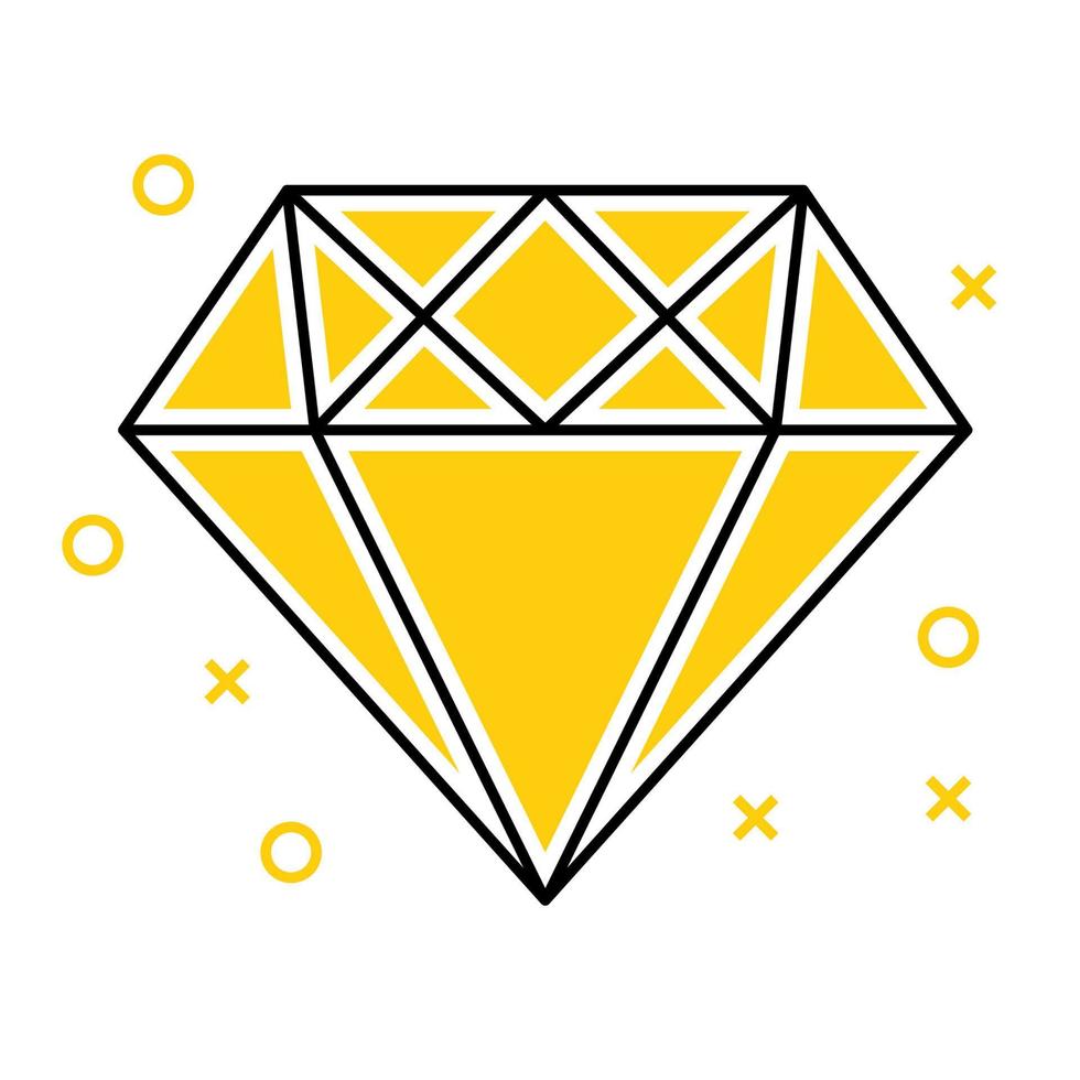 ícone de diamante, adequado para uma ampla gama de projetos criativos digitais. vetor