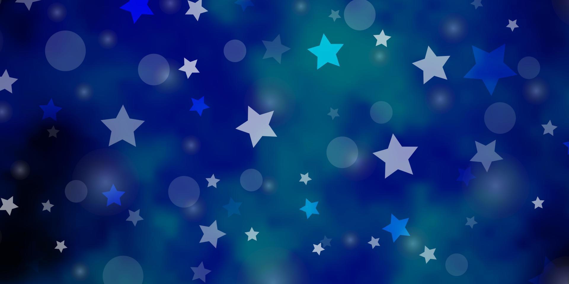 fundo azul claro do vetor com círculos, estrelas.