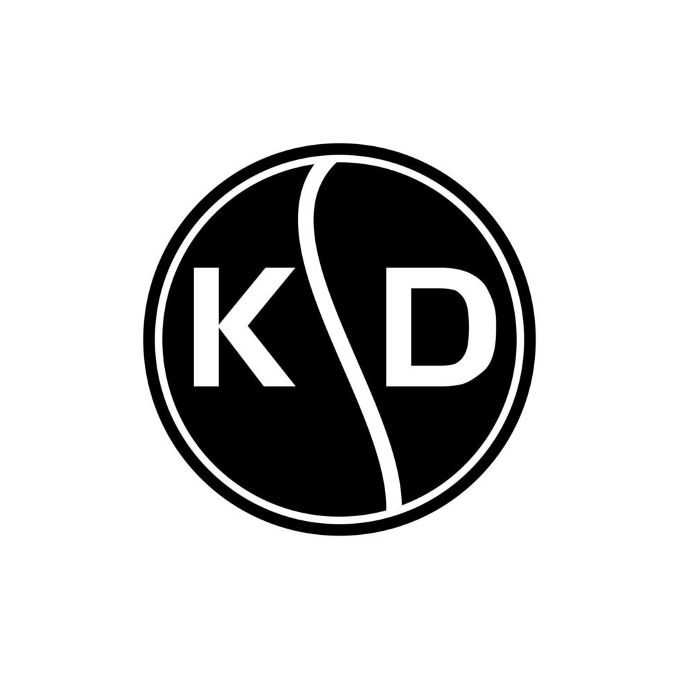 design do logotipo da carta kd em fundo branco. kd conceito criativo do logotipo da carta inicial. design de letras kd. vetor