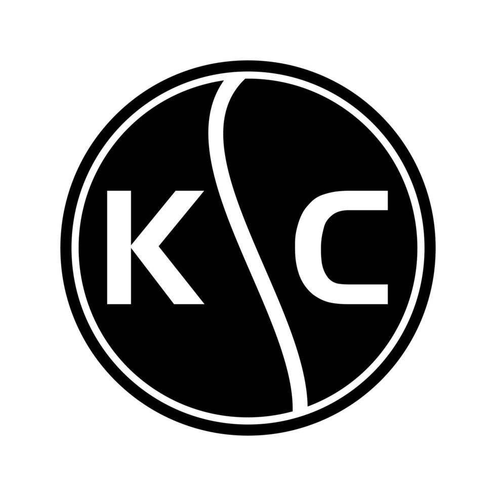 design de logotipo de carta kc em fundo branco. kc conceito criativo do logotipo da carta inicial. design de letras kc. vetor