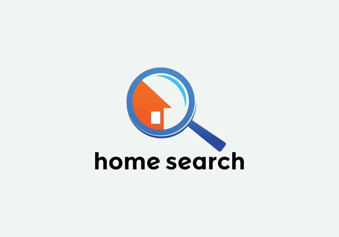 pesquisa inicial casa abstrata zoom design de logotipo imobiliário vetor