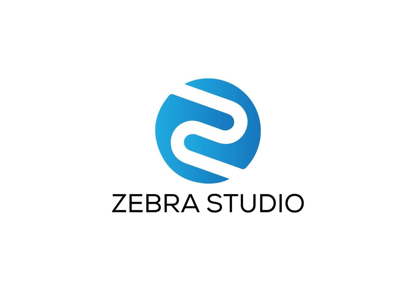 zebra studio abstrato z letra letras modernas design de logotipo vetor