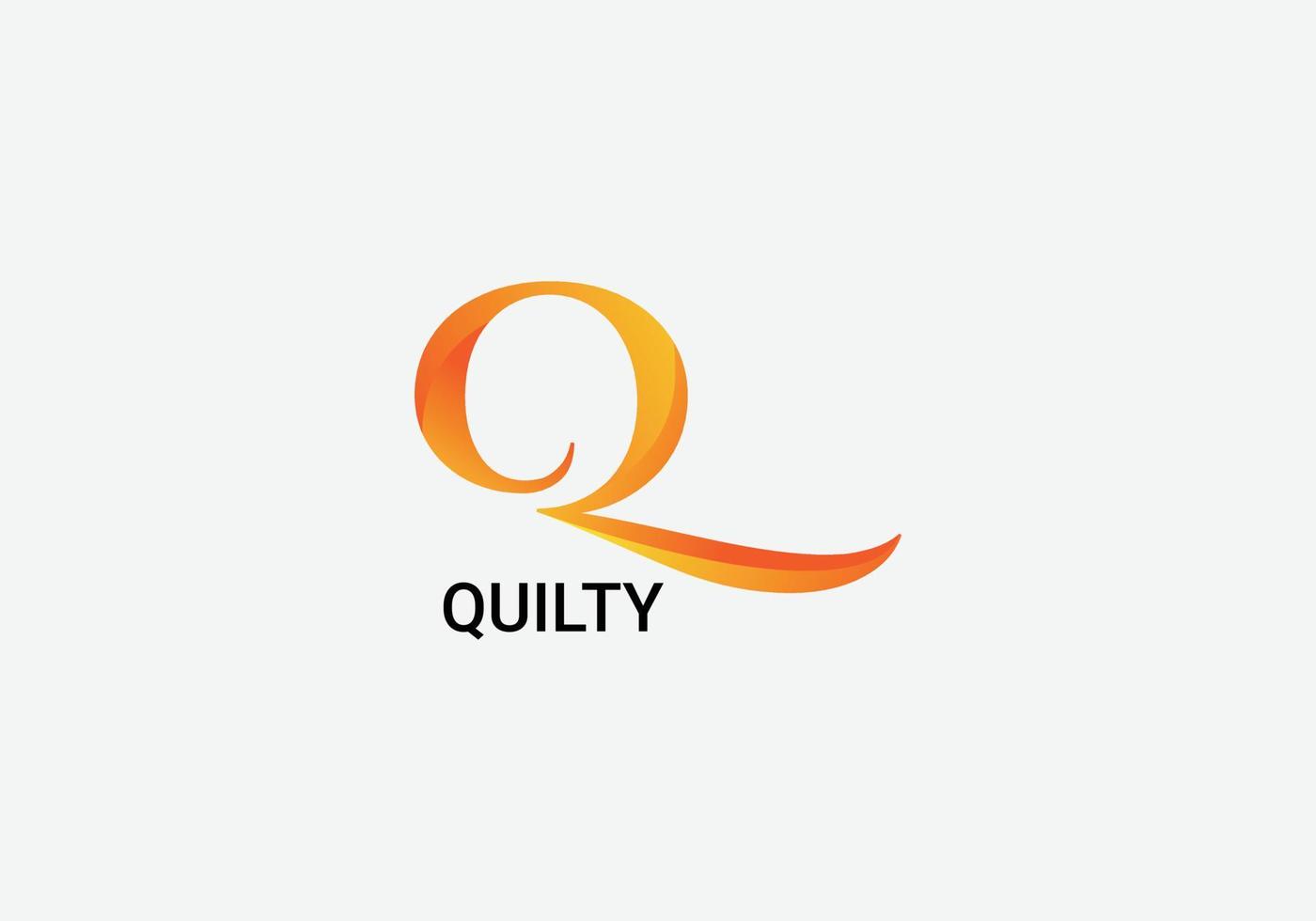 design de logotipo de letra moderna inicial quilty abstract q vetor