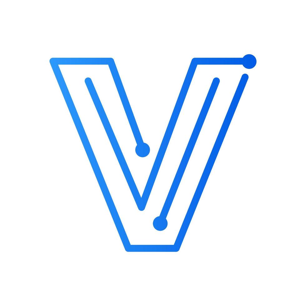 logotipo de tecnologia inicial v vetor