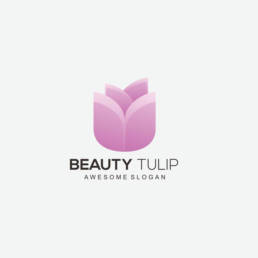 logotipo de design de tulipa de beleza símbolo de cor gradiente vetor