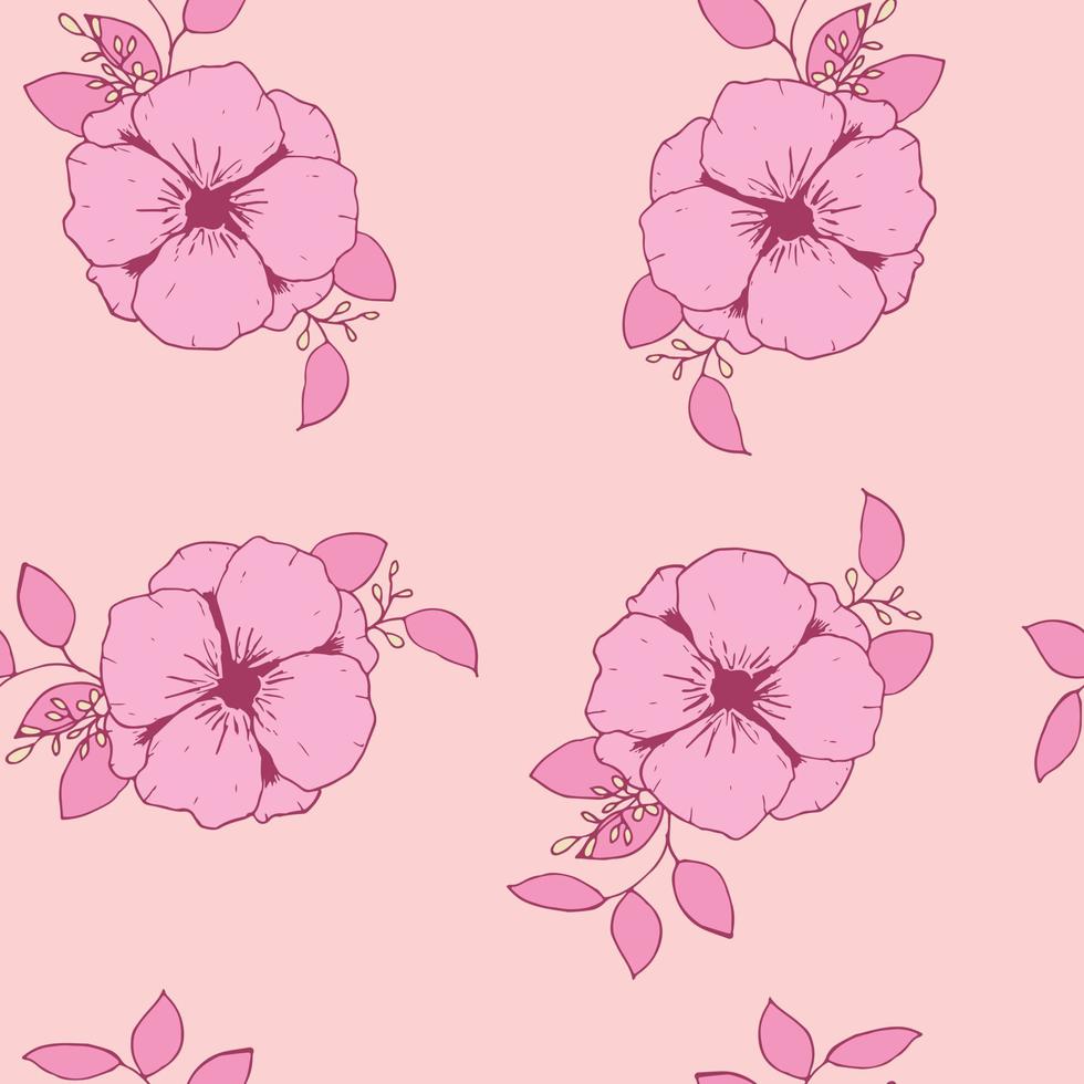 design de padrão sem emenda de flores tropicais modernas. sem costura padrão com flores e folhas da primavera. fundo desenhado à mão. padrão floral para papel de parede ou tecido. azulejo botânico. vetor