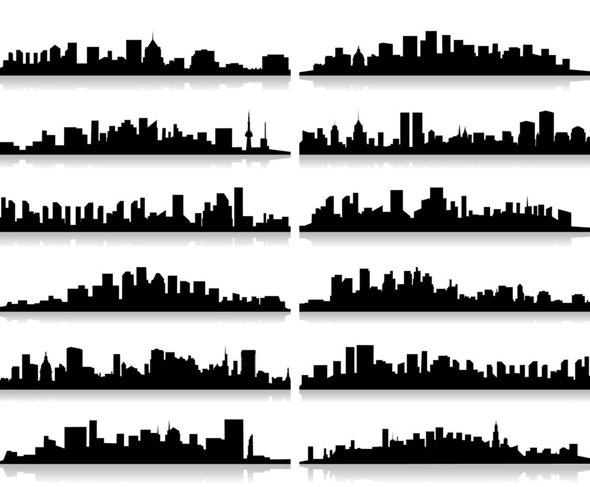 coleção de paisagens da cidade. uma ilustração vetorial vetor