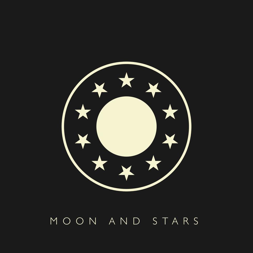 vetor de logotipo de lua e estrelas