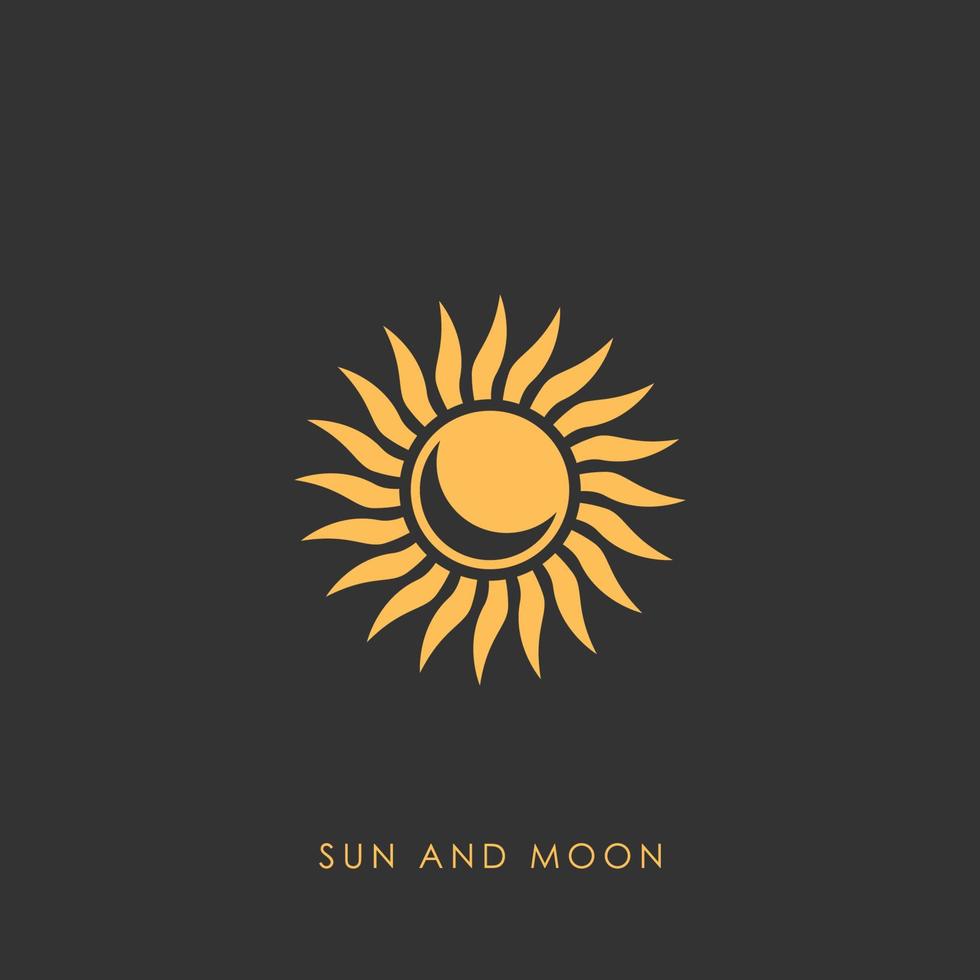 vetor de logotipo de sol e lua
