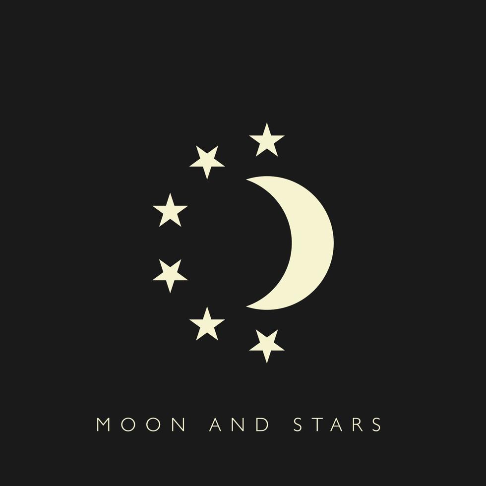 vetor de logotipo de lua e estrelas