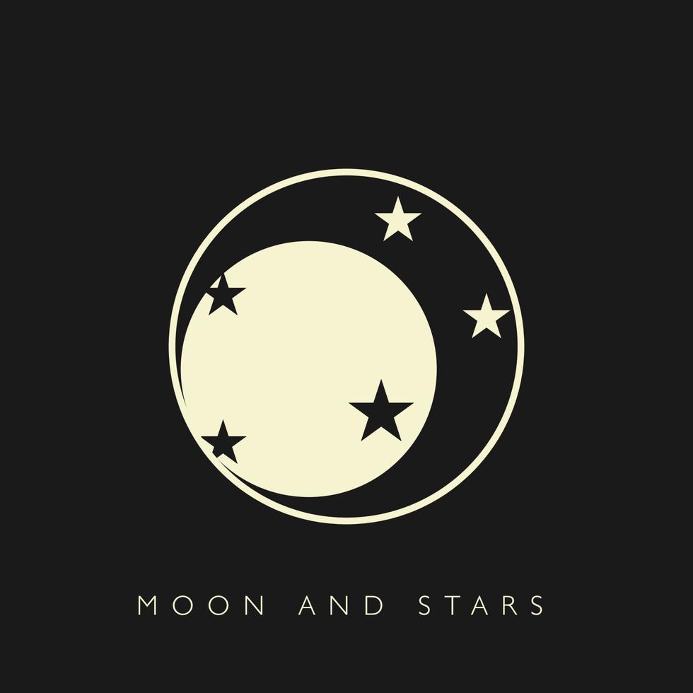 vetor de logotipo de lua e estrelas