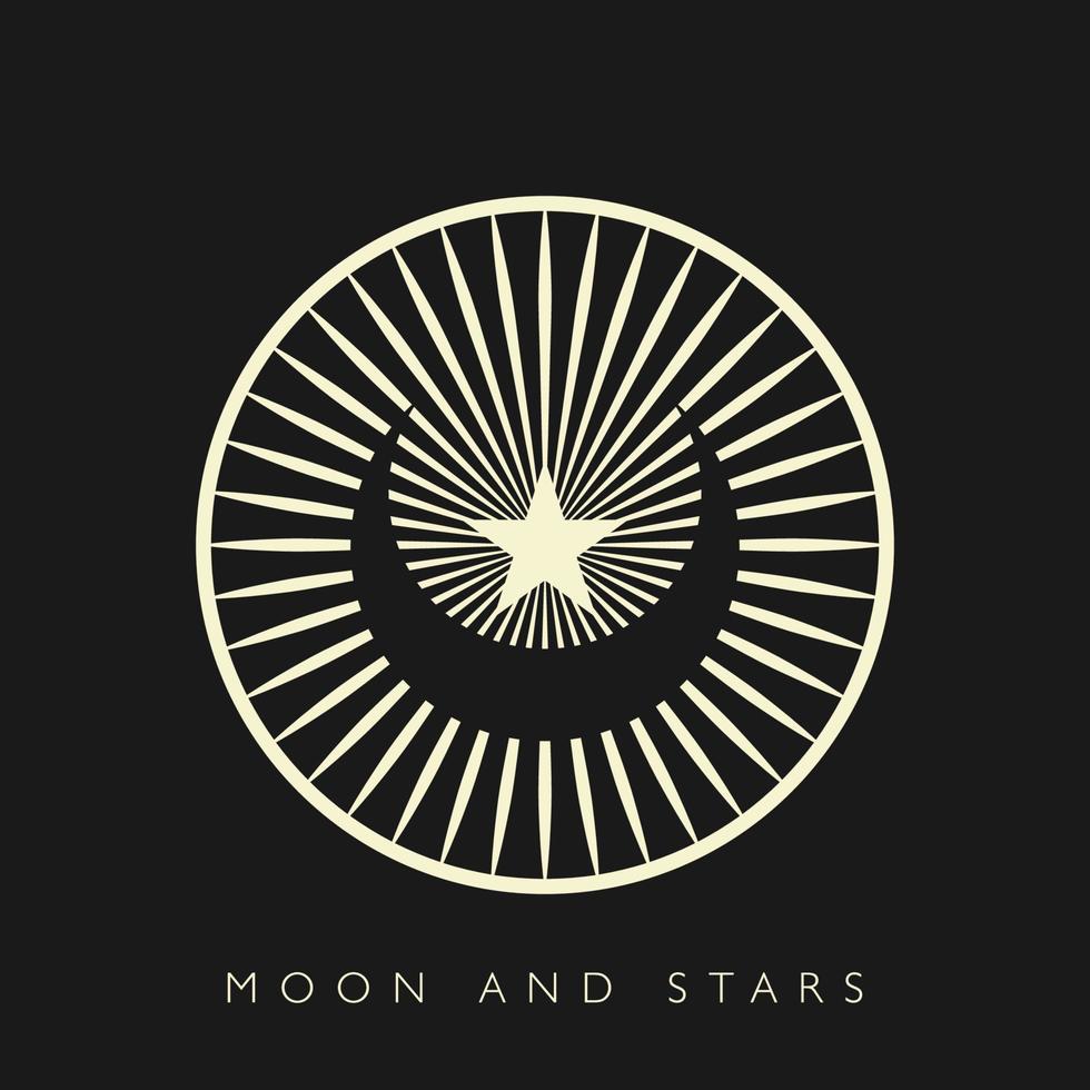 vetor de logotipo de lua e estrelas