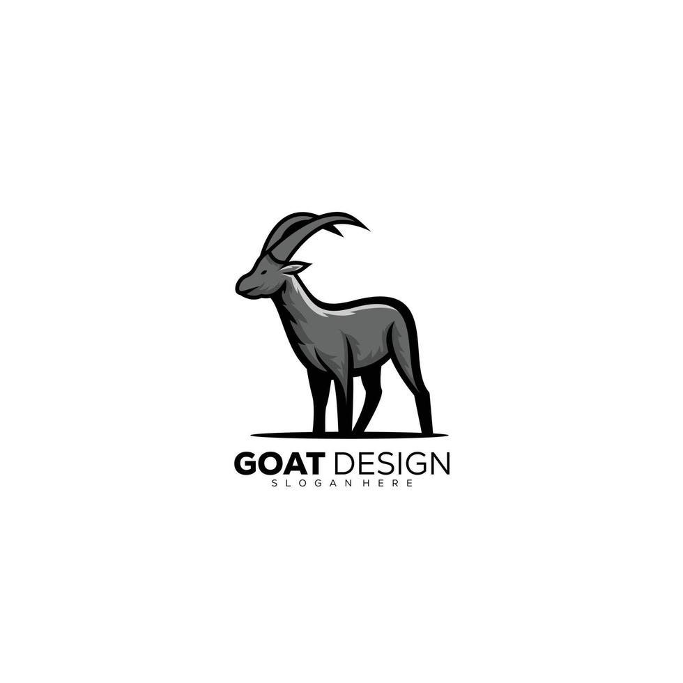 vetor de design de modelo de ilustração de logotipo de mascote de cabra